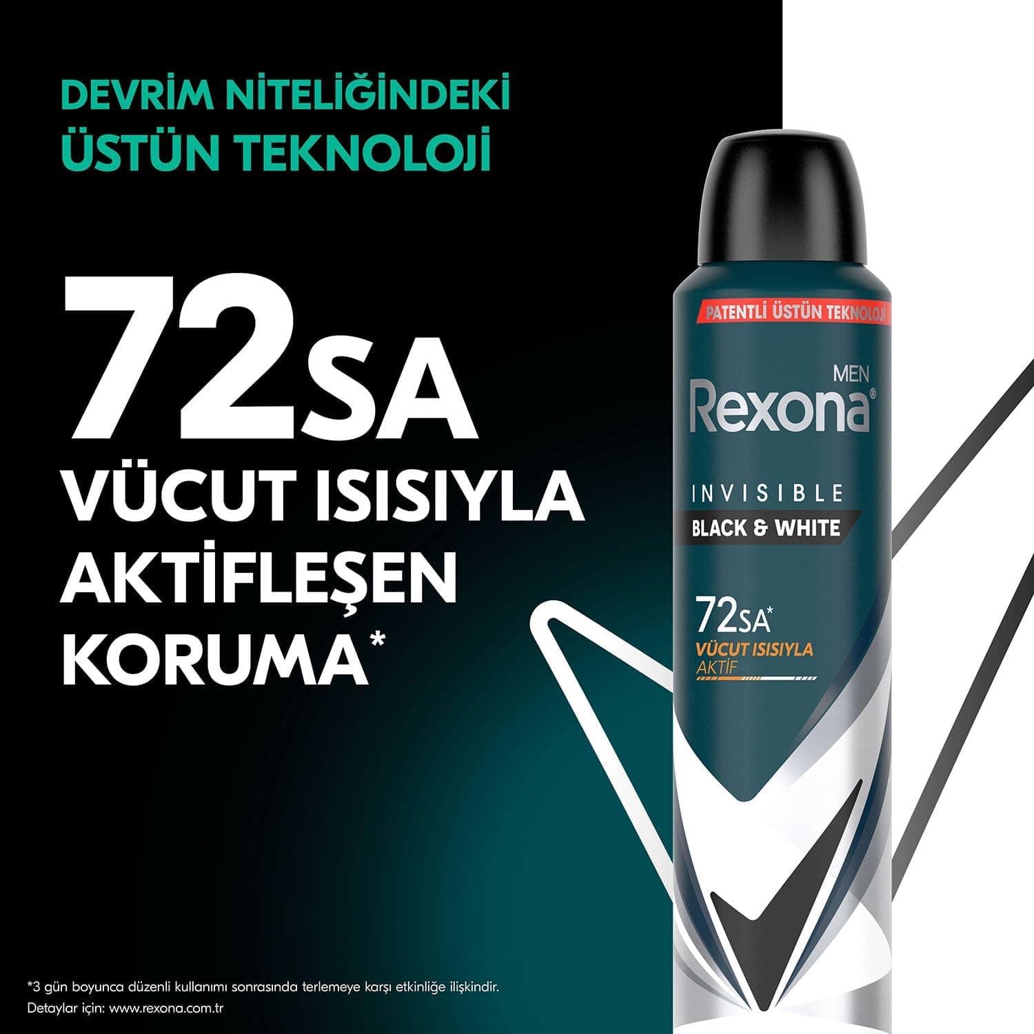 اسپری دئودورانت مردانه Rexona Invisible Black & White محافظت 72 ساعته 200 ml اسپری دئودورانت مردانه Rexona Invisible Black & White محافظت 72 ساعته 200 ml
