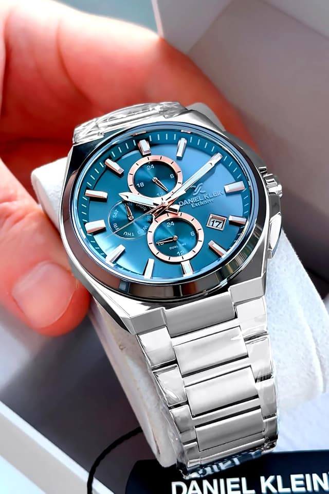 ساعت مردانه Daniel Klein کوردون فولادی صفحه آبی تقویمدار 3 ATM ضد آب ساعت مردانه Daniel Klein کوردون فولادی صفحه آبی تقویمدار 3 ATM ضد آب