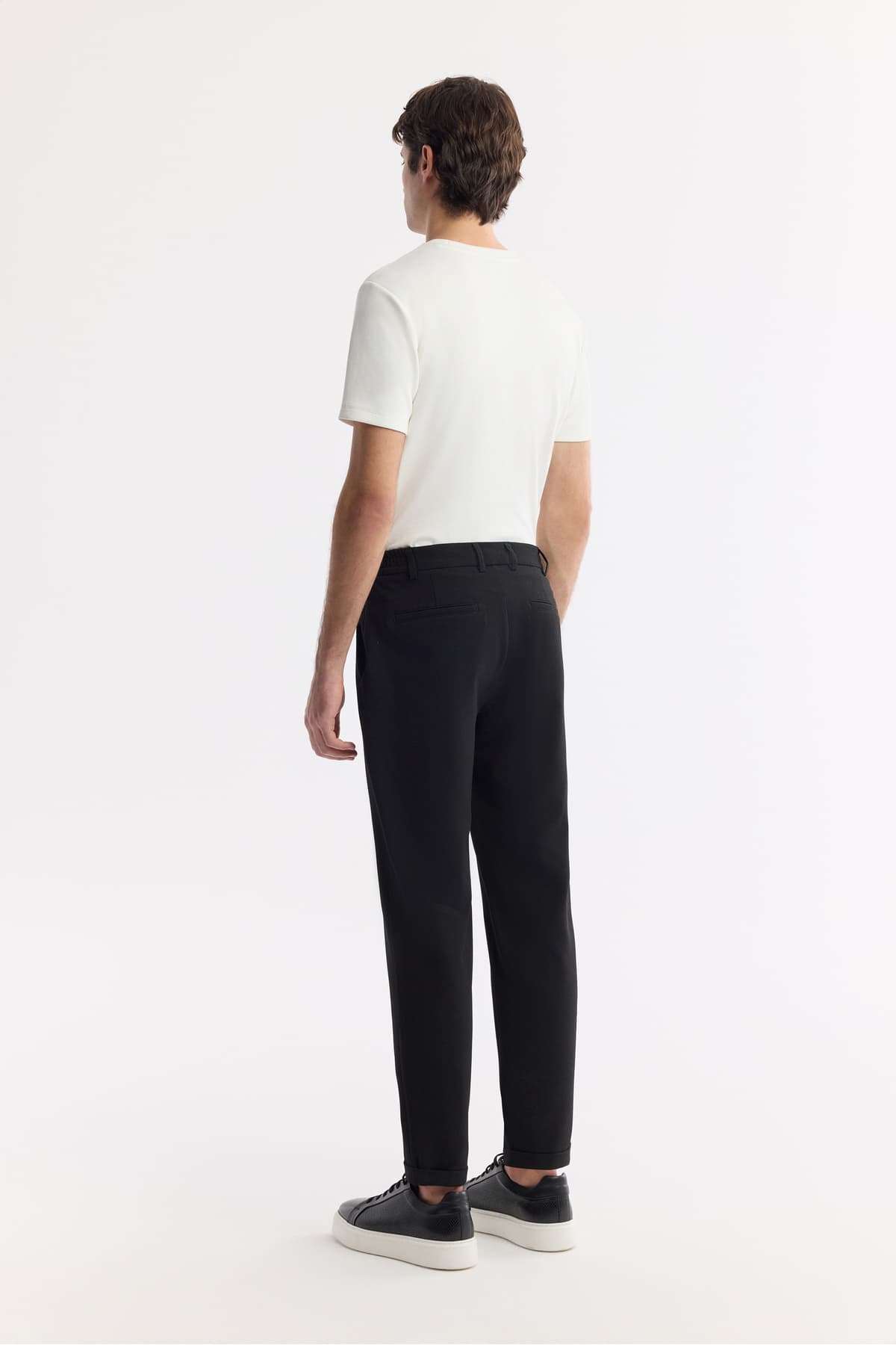 شلوار چینو مردانه Avva مشکی کمر کششی Bi-Stretch فیت باریک مدل B003033 شلوار چینو مردانه Avva مشکی کمر کششی Bi-Stretch فیت باریک مدل B003033