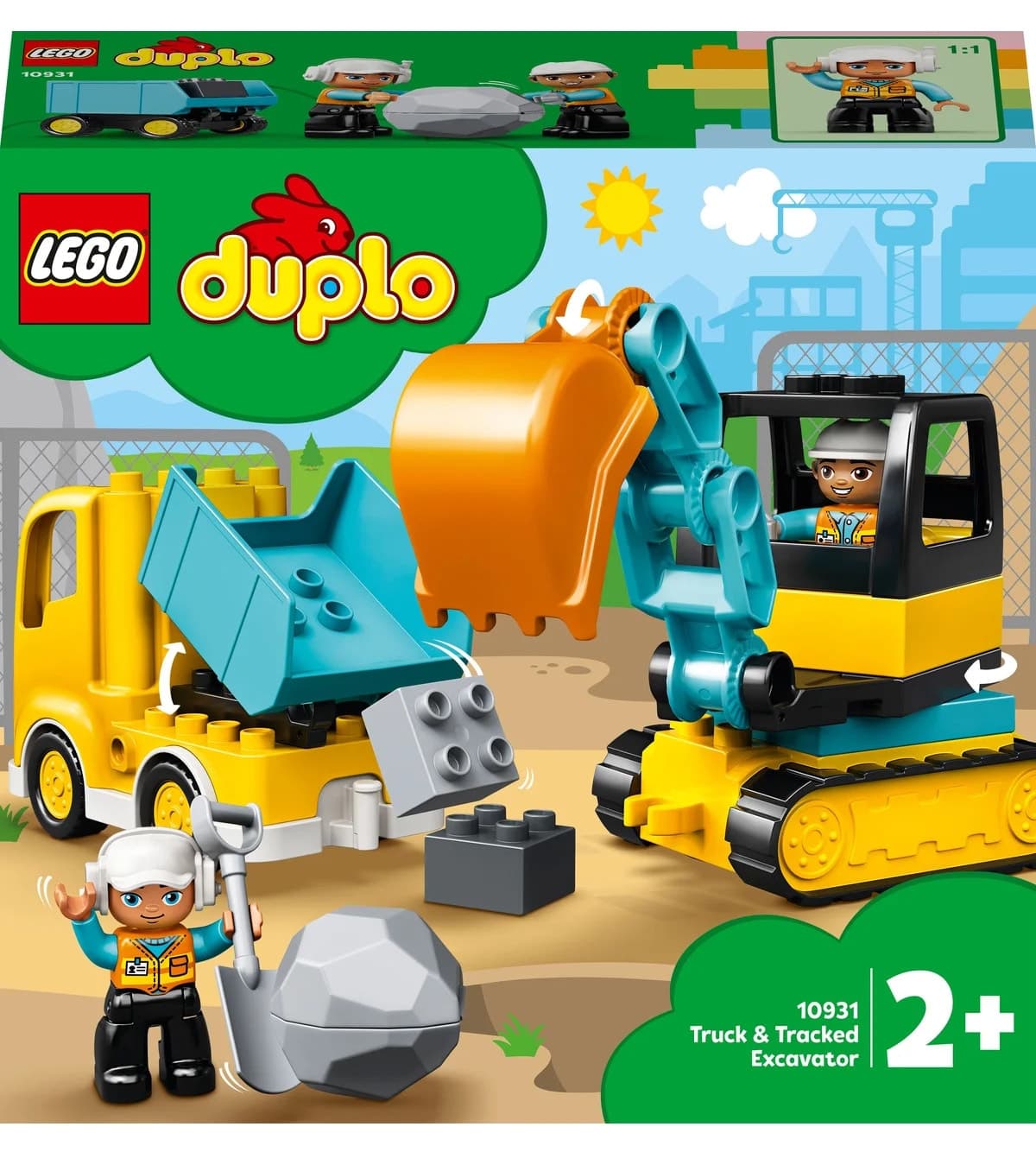 لگو DUPLO کامیون ساختمانی و بیل مکانیکی زنجیری مدل 10931 (20 قطعه) لگو DUPLO کامیون ساختمانی و بیل مکانیکی زنجیری مدل 10931 (20 قطعه)