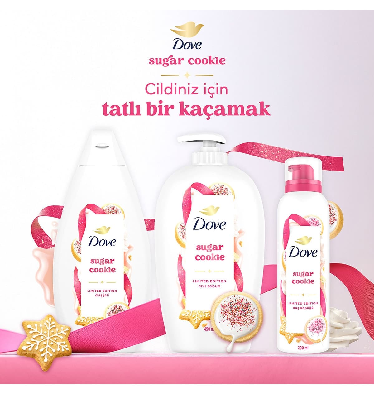 ژل دوش زنانه Dove Sugar Cookie 450 ml X3 ژل دوش زنانه Dove Sugar Cookie 450 ml X3