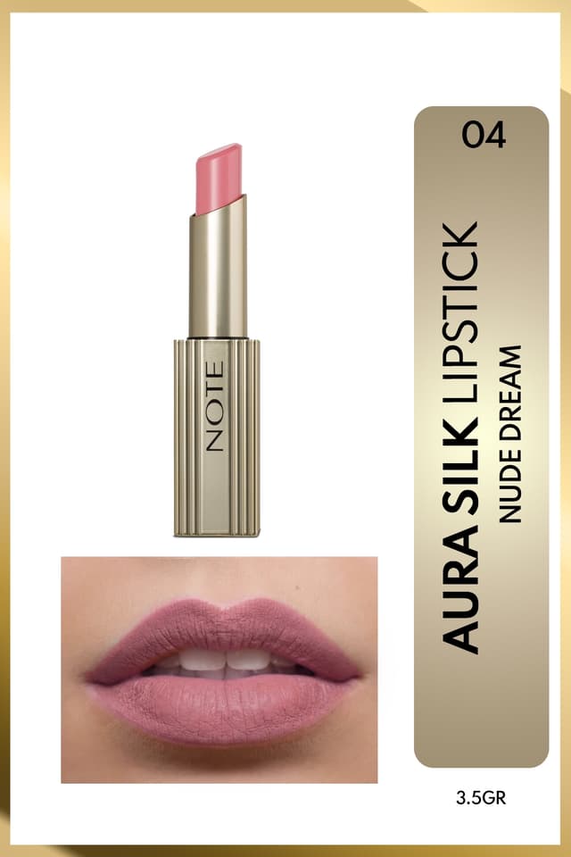 رژ لب Note Cosmetics Aura Silk کرمی نیمهدرخشان مدل 04 Nude Dream رنگ نود رژ لب Note Cosmetics Aura Silk کرمی نیمهدرخشان مدل 04 Nude Dream رنگ نود