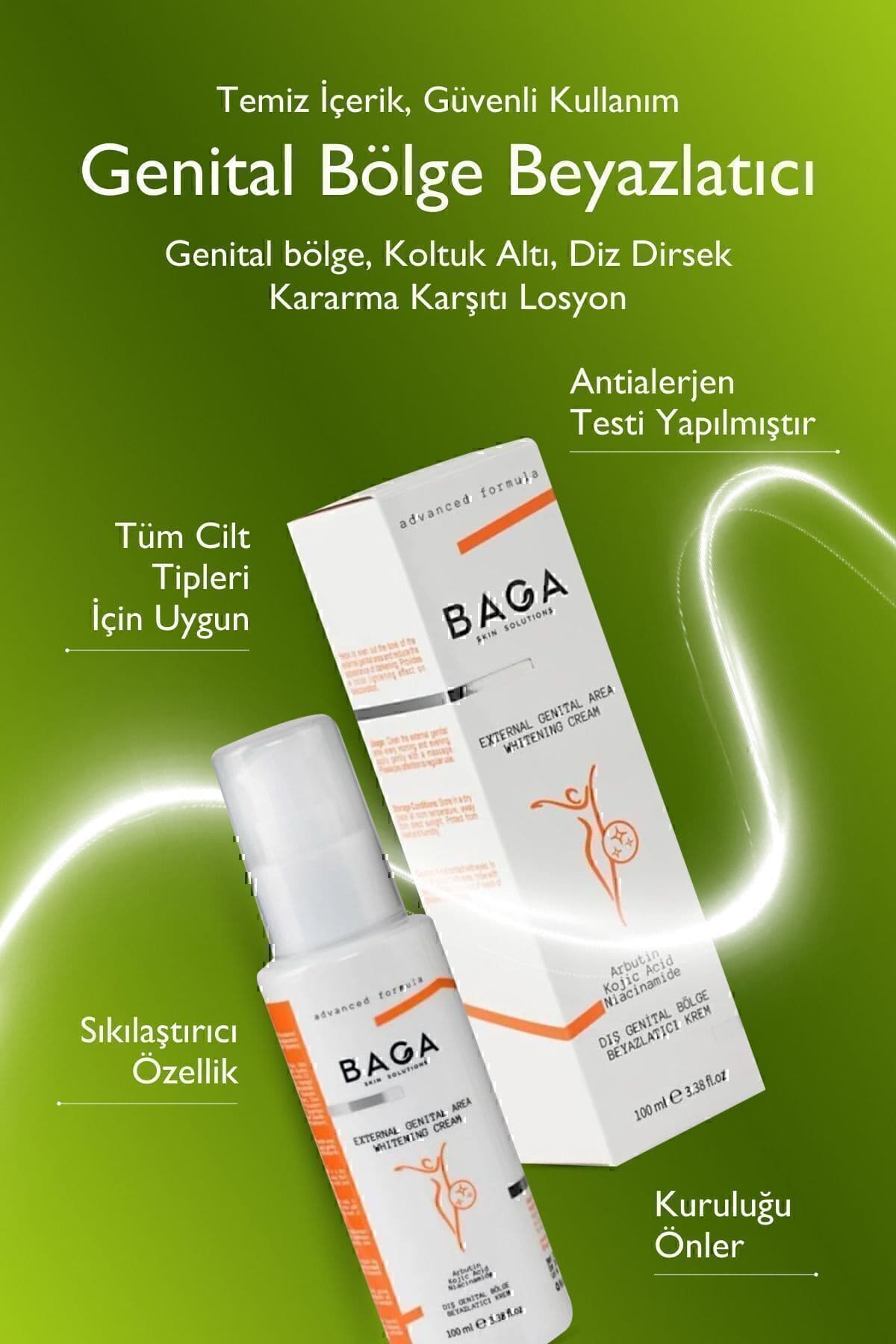 کرم سفیدکننده ناحیه تناسلی خارجی Baga 100 ml کرم سفیدکننده ناحیه تناسلی خارجی Baga 100 ml