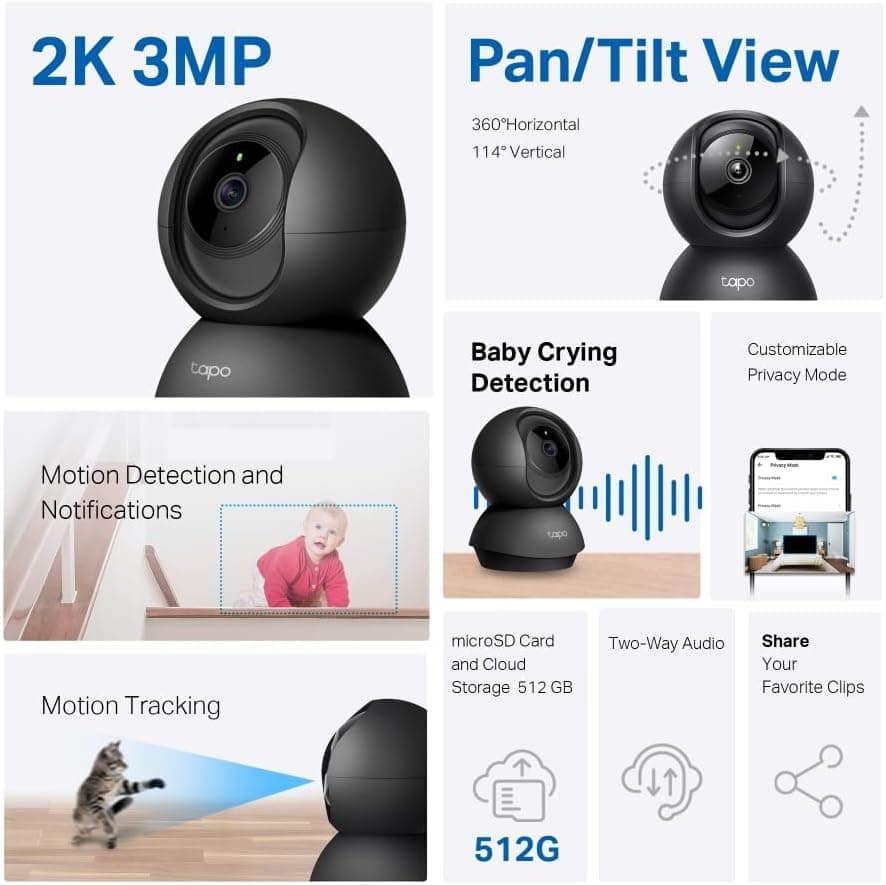 دوربین امنیتی وایفای TP-Link مدل Tapo C211 با دید شبانه و کارت حافظه 64GB دوربین امنیتی وایفای TP-Link مدل Tapo C211 با دید شبانه و کارت حافظه 64GB
