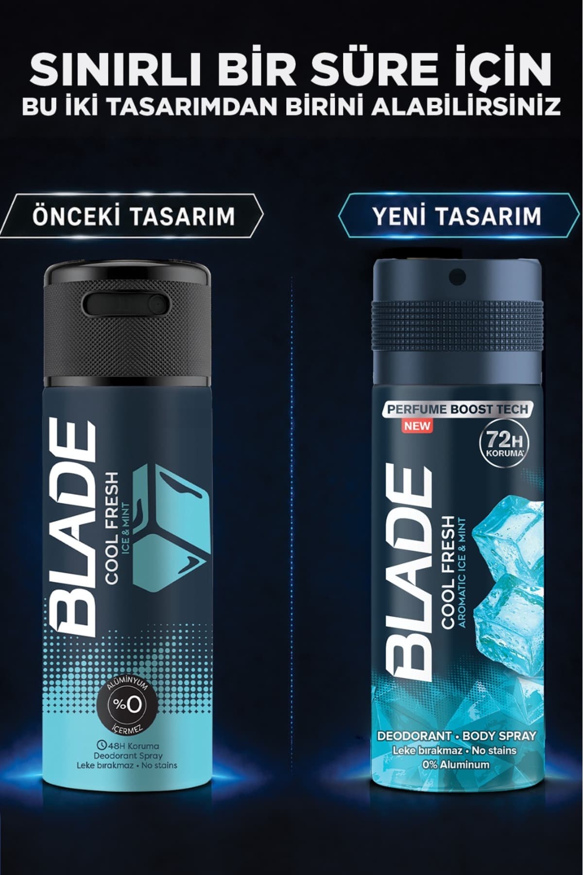 اسپری بدن دئودورانت مردانه بدون آلومینیوم Blade خشکشونده سریع و بدون لکه 6x150ml اسپری بدن دئودورانت مردانه بدون آلومینیوم Blade خشکشونده سریع و بدون لکه 6x150ml