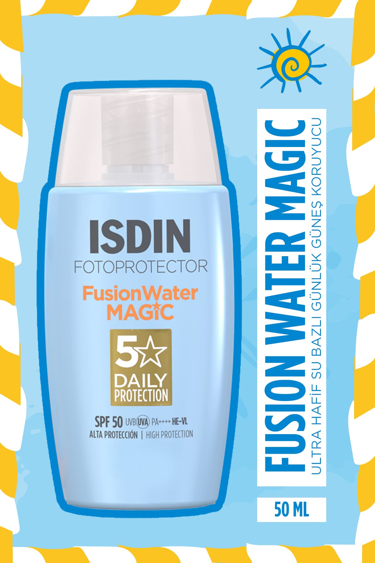 کرم ضدآفتاب صورت ISDIN Fusion Water Magic پایه آب بدون ایجاد رد Spf50 50 ml کرم ضدآفتاب صورت ISDIN Fusion Water Magic پایه آب بدون ایجاد رد Spf50 50 ml