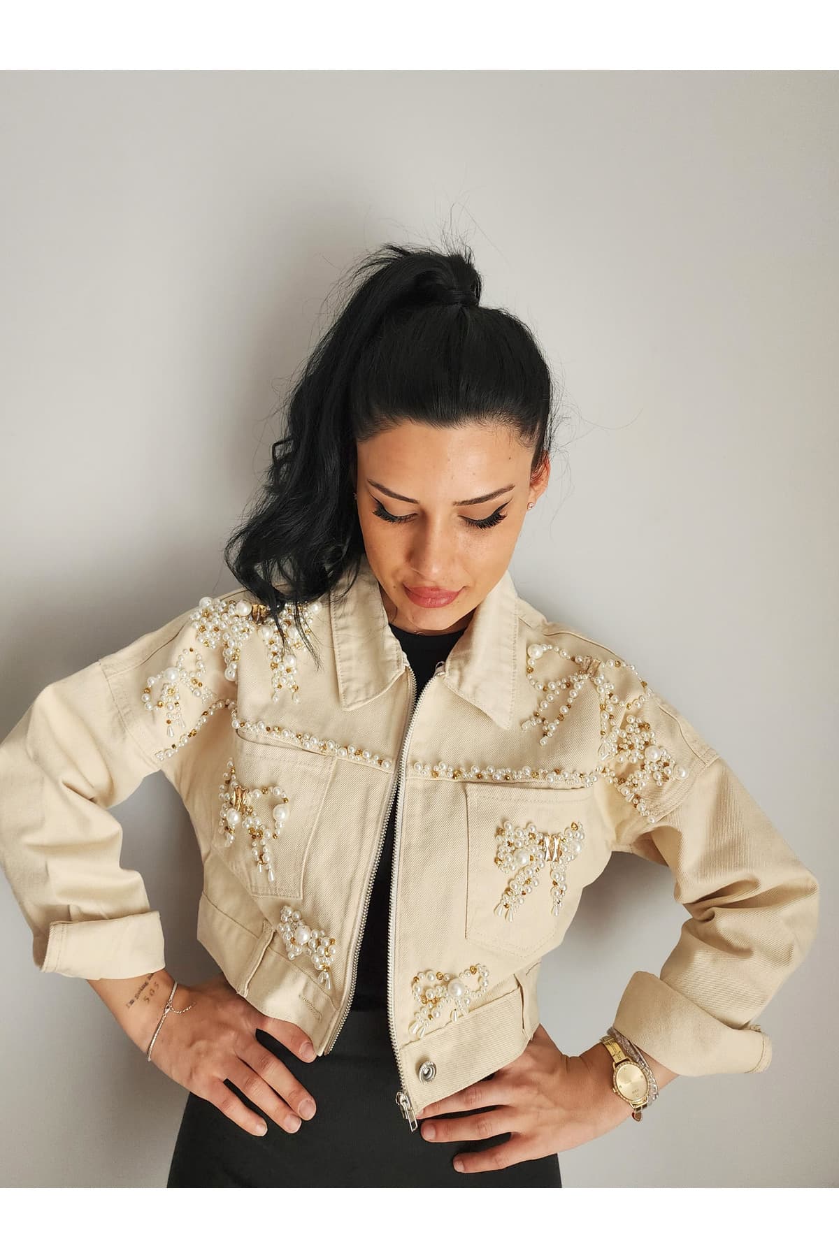 کت زنانه جکت دنیم رنکارنگ کت زنانه جکت دنیم رنکارنگ