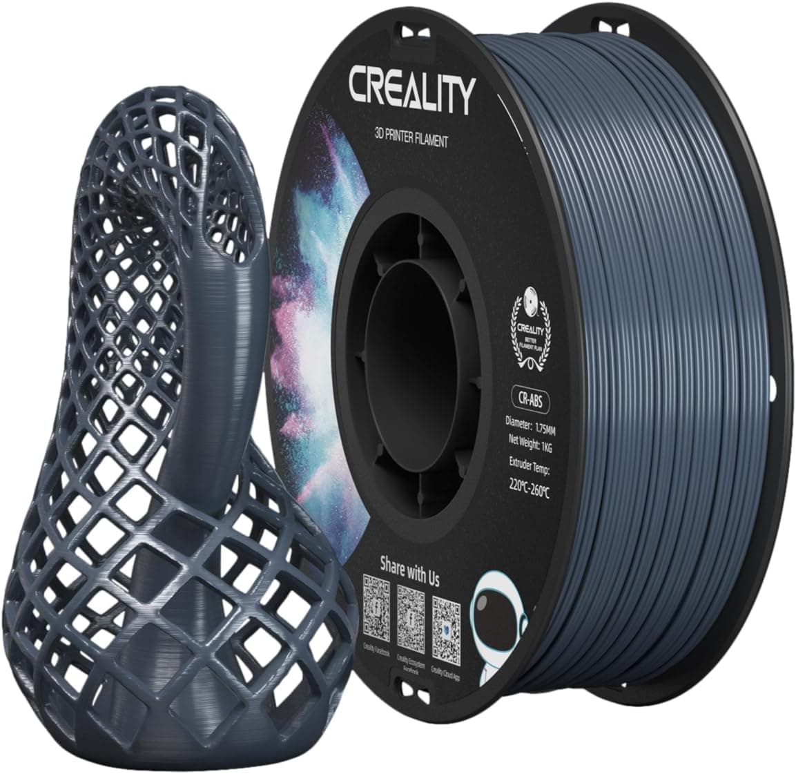 فیلامنت Creality CR-ABS خاکستری، غیرسمی، مقاوم در برابر سایش، سازگار با پرینترهای FDM کریلیتی فیلامنت Creality CR-ABS خاکستری، غیرسمی، مقاوم در برابر سایش، سازگار با پرینترهای FDM کریلیتی