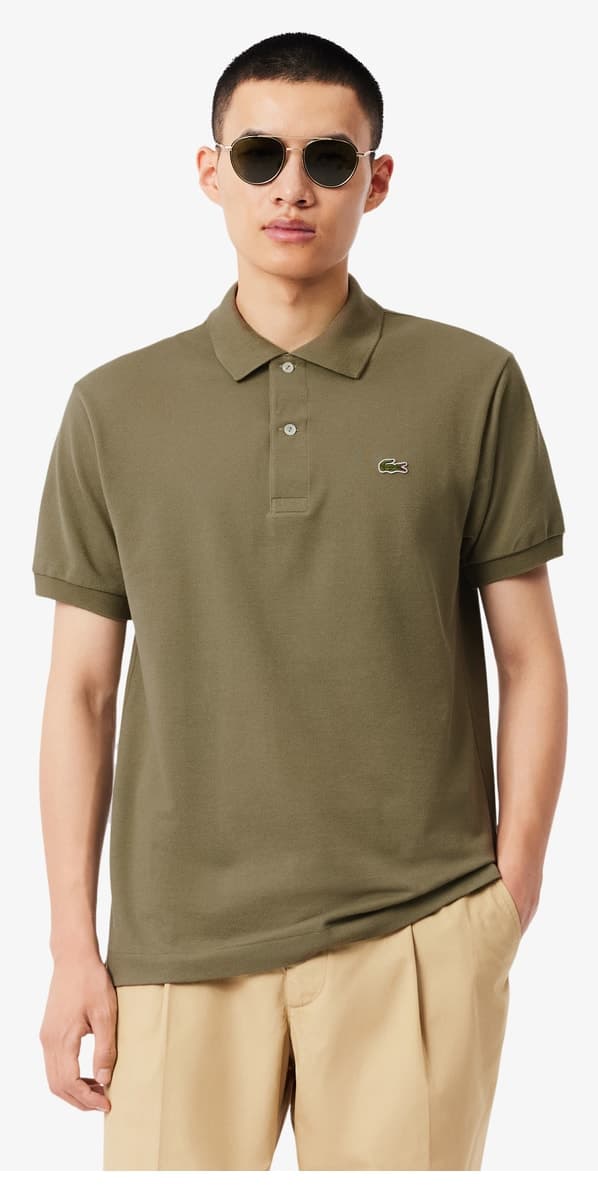 پولو مردانه Lacoste فیت کلاسیک خاکی مدل L.12.12 پولو مردانه Lacoste فیت کلاسیک خاکی مدل L.12.12