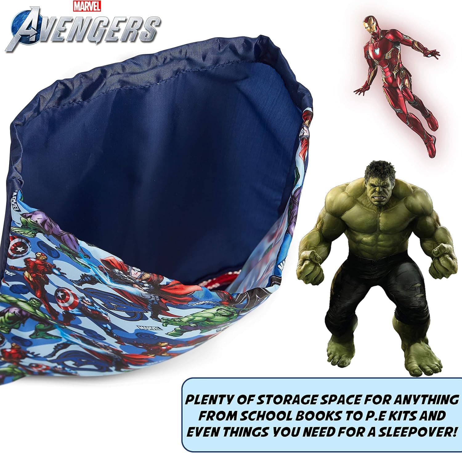 کولهپشتی کوچک کودکانه Marvel همراه ساک بندکششی برای ورزش، مدرسه، سفر و استخر کولهپشتی کوچک کودکانه Marvel همراه ساک بندکششی برای ورزش، مدرسه، سفر و استخر