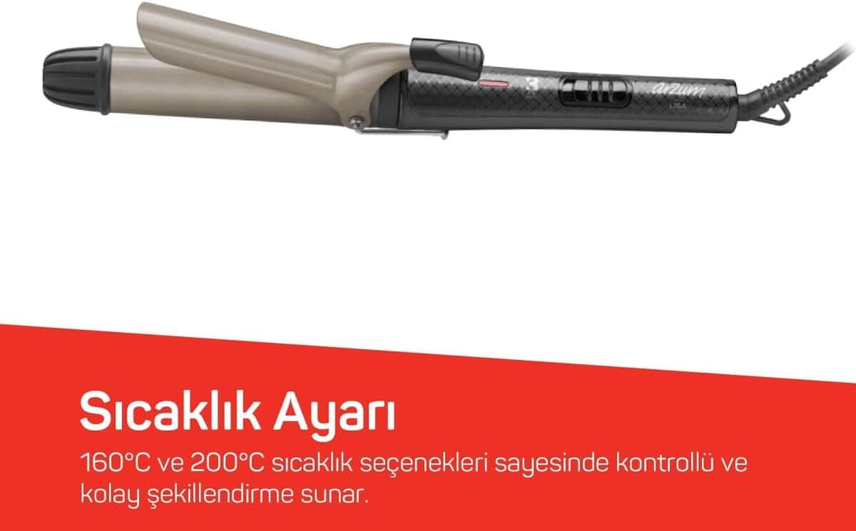 فرکننده مو Arzum Lısa Xl مشکی با دمای حداکثر 200° مدل AR5028 فرکننده مو Arzum Lısa Xl مشکی با دمای حداکثر 200° مدل AR5028