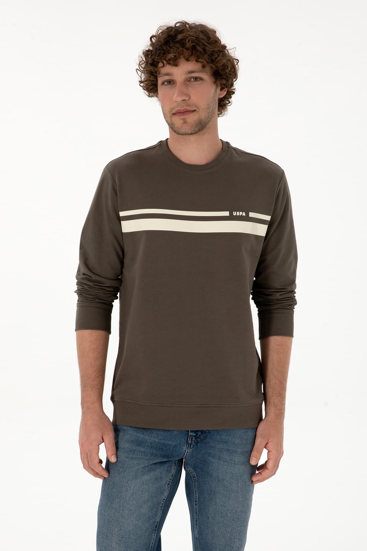 سوئیشرت مردانه U.S. Polo Assn. فیت معمولی یقه گرد قهوهای خاکستری نازک مدل 50313801-VR052 سوئیشرت مردانه U.S. Polo Assn. فیت معمولی یقه گرد قهوهای خاکستری نازک مدل 50313801-VR052