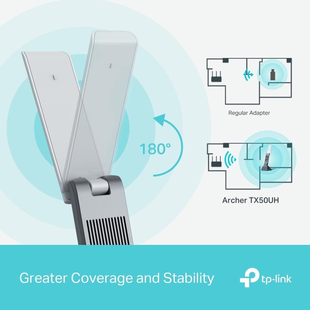 آداپتور USB دو بانده TP-Link با Wi-Fi 6، AX3000Mbps، USB 3.0، WPA3، Beamforming و MU-MIMO مدل Archer TX50UH آداپتور USB دو بانده TP-Link با Wi-Fi 6، AX3000Mbps، USB 3.0، WPA3، Beamforming و MU-MIMO مدل Archer TX50UH