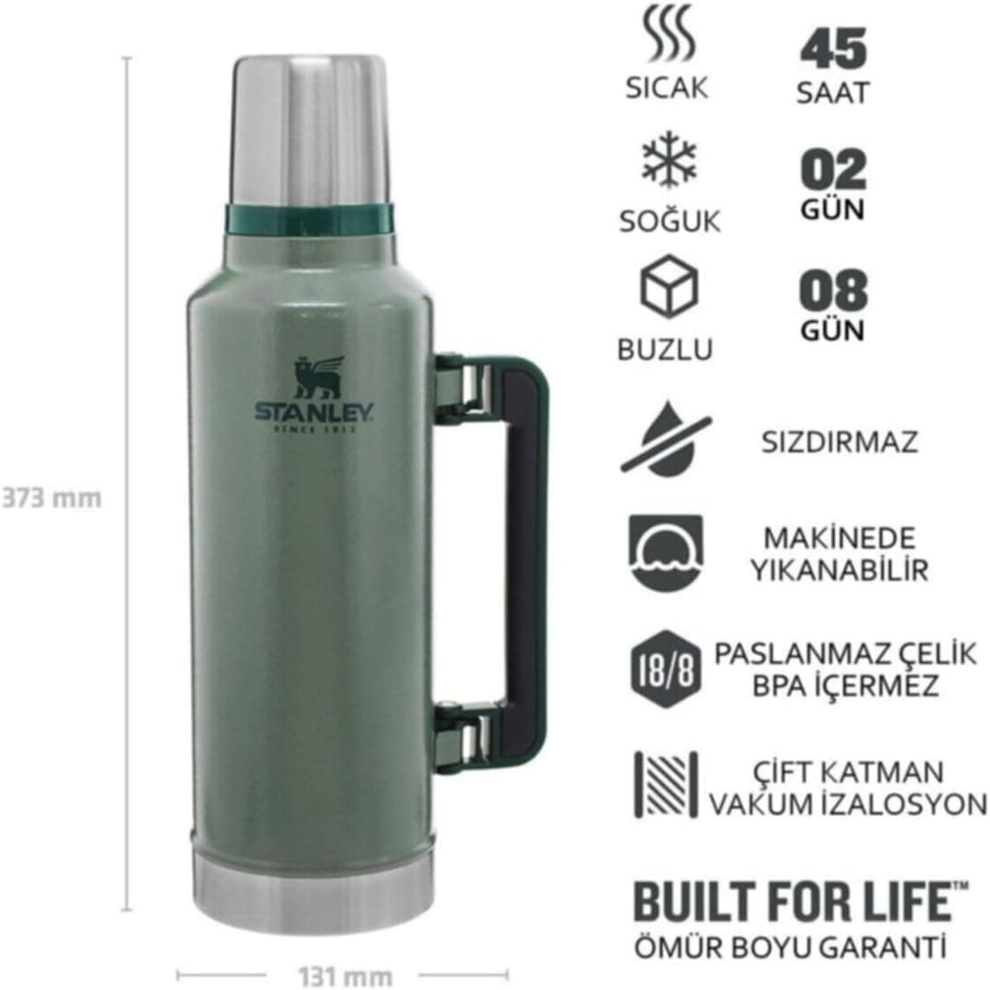 ترموس Stanley Classic Legendary وکیومی 1.9 لیتری سبز استیل ضد زنگ ترموس Stanley Classic Legendary وکیومی 1.9 لیتری سبز استیل ضد زنگ