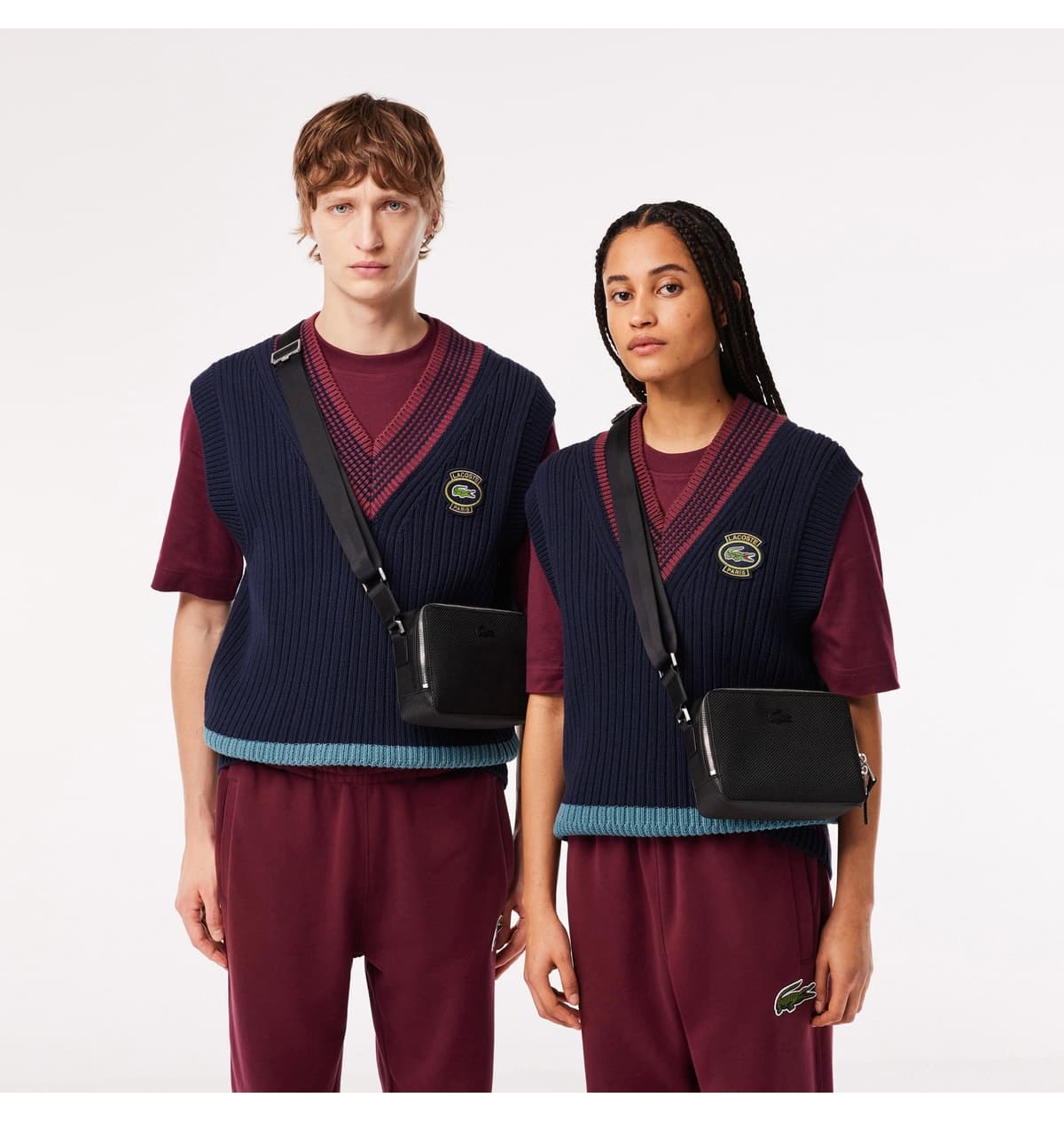 کیف پستچی یونیسکس Lacoste چرمی مشکی کیف پستچی یونیسکس Lacoste چرمی مشکی