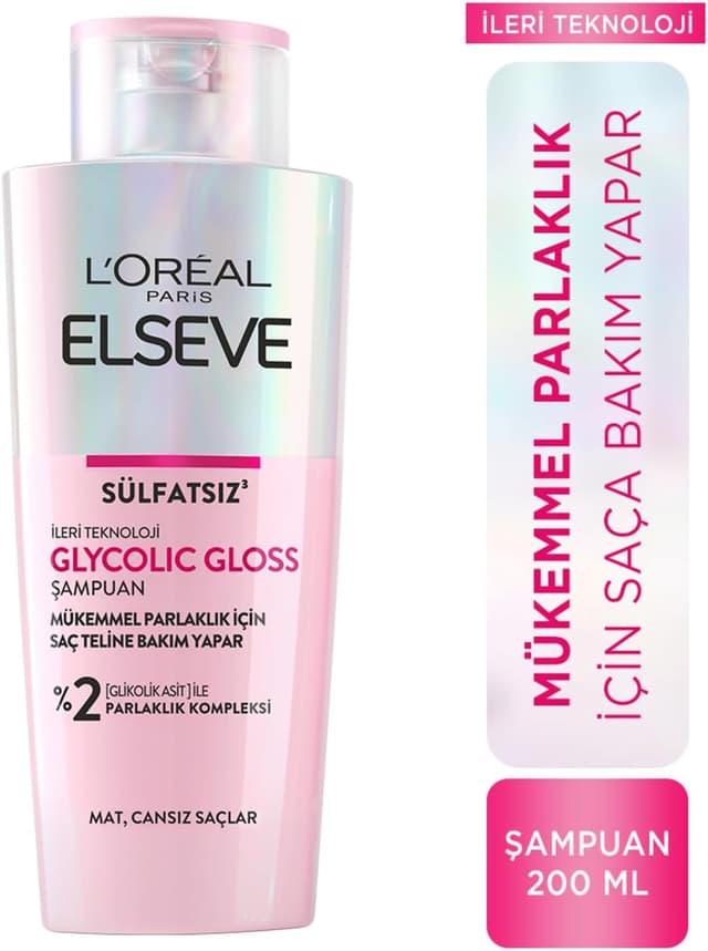 شامپو L'Oreal Paris Elseve Glycolic Gloss برای براقیت 200 ml شامپو L'Oreal Paris Elseve Glycolic Gloss برای براقیت 200 ml