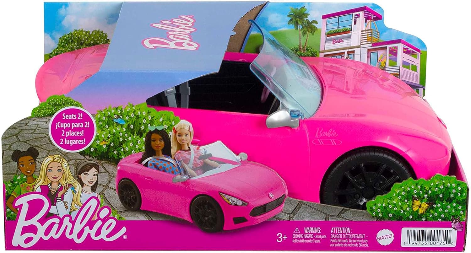 خودروی دو نفره کابریولت Barbie صورتی چرخدار مناسب کودکان ۳ تا ۷ ساله خودروی دو نفره کابریولت Barbie صورتی چرخدار مناسب کودکان ۳ تا ۷ ساله