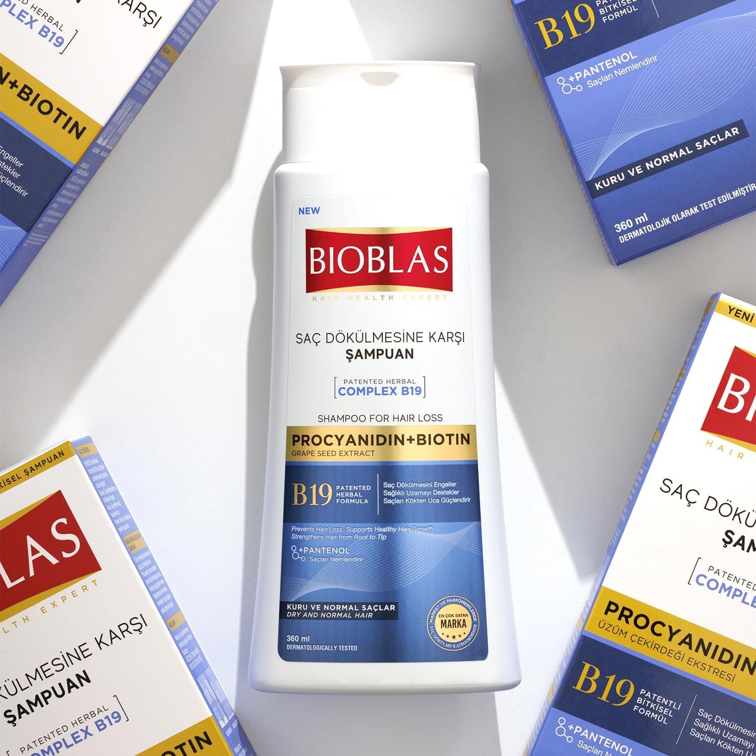 شامپو ضد ریزش و ضد استرس مو BIOBLAS حاوی Procyanidin و Biotin، کمپلکس گیاهی B19، بدون پارابن، مناسب انواع مو 360 ml شامپو ضد ریزش و ضد استرس مو BIOBLAS حاوی Procyanidin و Biotin، کمپلکس گیاهی B19، بدون پارابن، مناسب انواع مو 360 ml