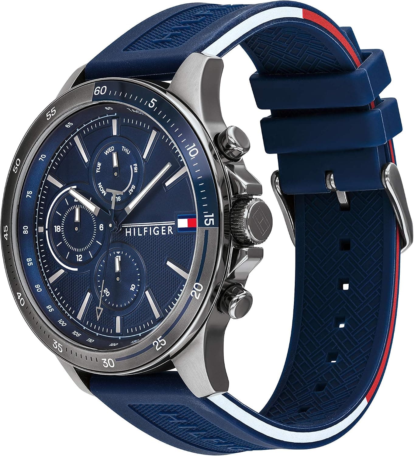 ساعت مردانه Tommy Hilfiger صفحه سرمهای بند سیلیکونی آبی مدل 1791721 ساعت مردانه Tommy Hilfiger صفحه سرمهای بند سیلیکونی آبی مدل 1791721