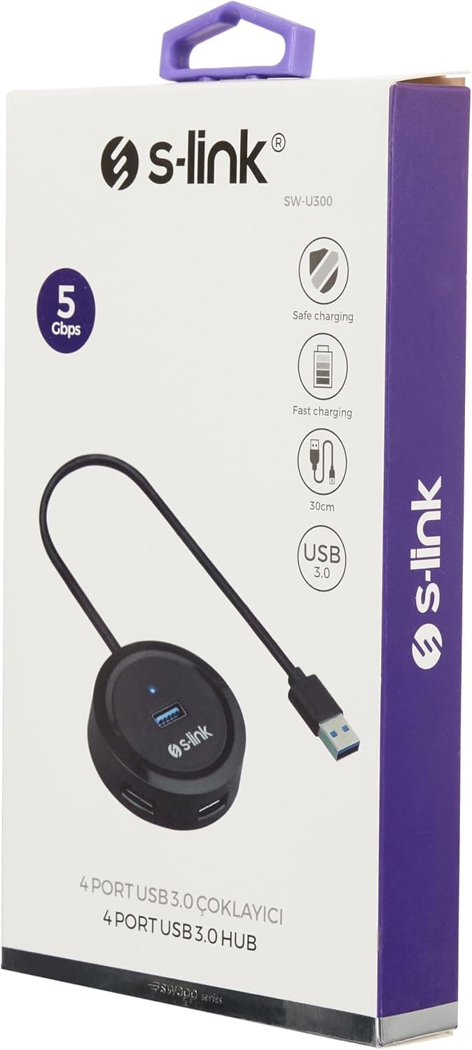 هاب USB 3.0 با 4 پورت S-Link خاکستری مدل SW-U300 هاب USB 3.0 با 4 پورت S-Link خاکستری مدل SW-U300
