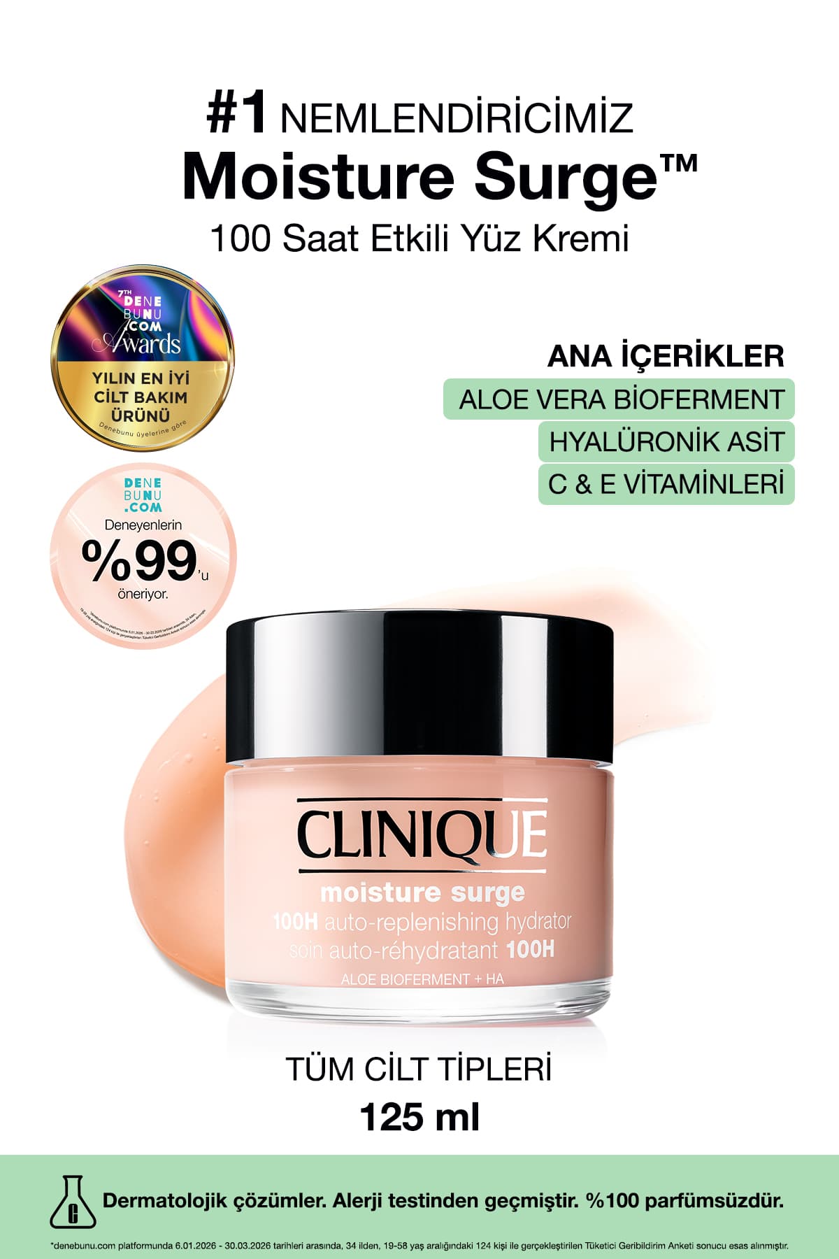 کرم مرطوبکننده صورت Clinique Moisture Surge ۱۰۰ ساعته با هیالورونیک اسید 125ml کرم مرطوبکننده صورت Clinique Moisture Surge ۱۰۰ ساعته با هیالورونیک اسید 125ml