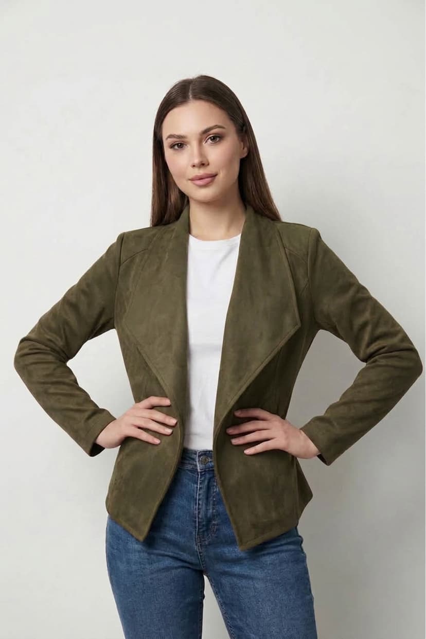 کت زنانه Moda Zerin سوئد یقه شالی ریزشدار کت زنانه Moda Zerin سوئد یقه شالی ریزشدار