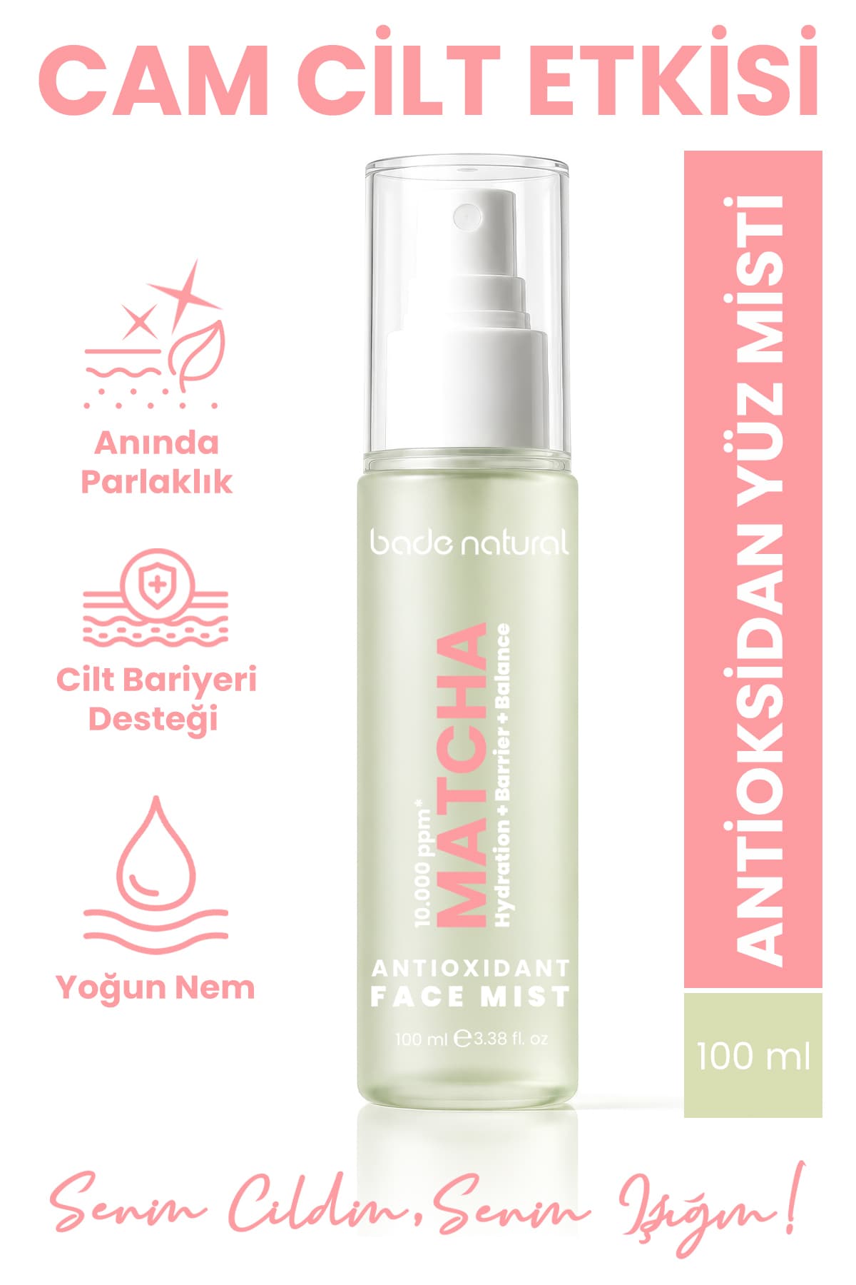 اسپری صورت Bade Natural Matcha آنتیاکسیدان Glass Skin آبرسان و طراوتبخش 100 ml اسپری صورت Bade Natural Matcha آنتیاکسیدان Glass Skin آبرسان و طراوتبخش 100 ml