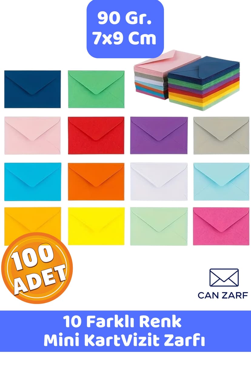 پاکت رنگی کوچک تولد Tek Çatı 100 عددی 7x9 cm پاکت رنگی کوچک تولد Tek Çatı 100 عددی 7x9 cm