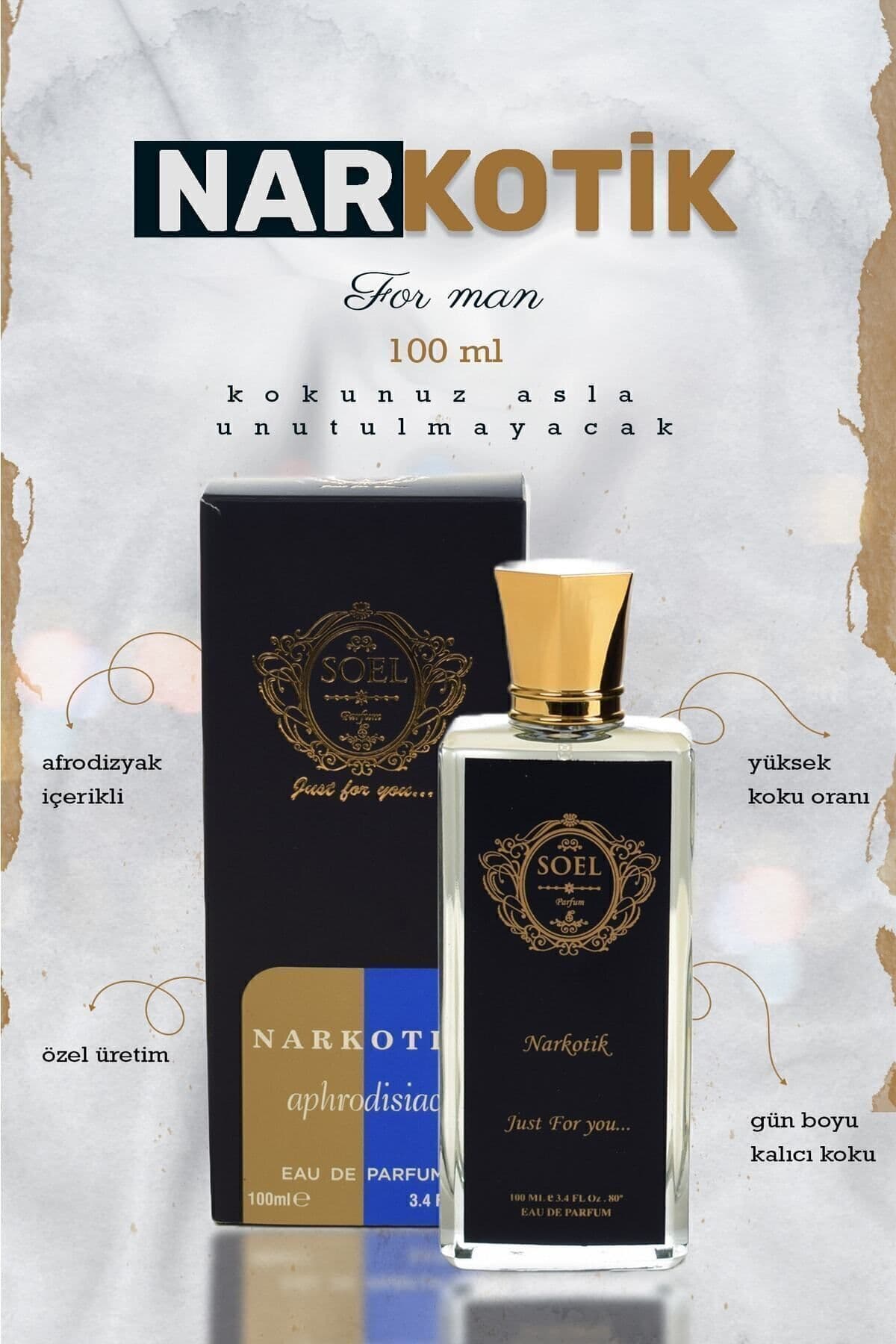 عطر مردانه Soel Parfüm EDP 100 ml مدل Narkotik عطر مردانه Soel Parfüm EDP 100 ml مدل Narkotik