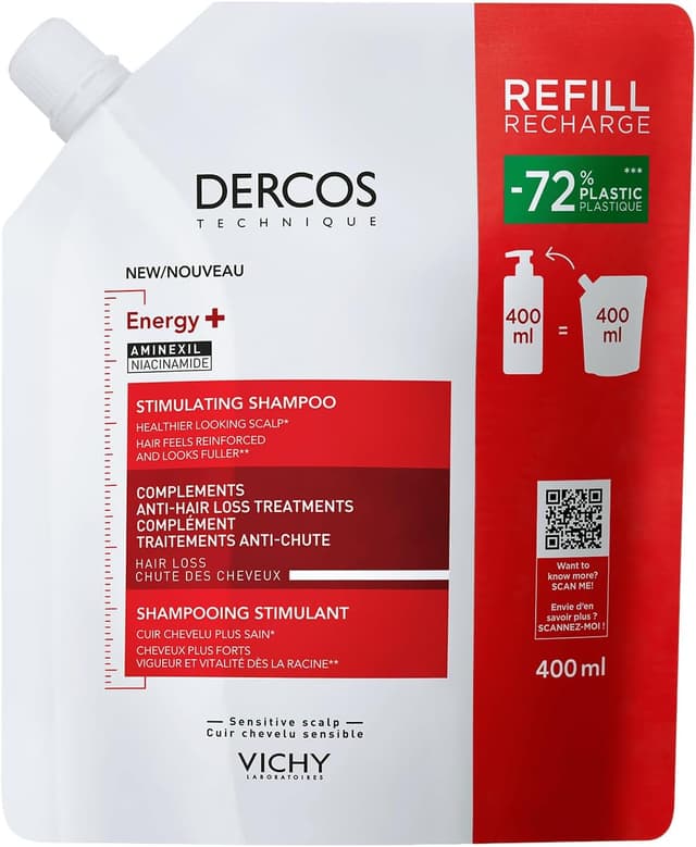 شامپو VICHY Dercos Energy+ ضد ریزش بسته پرکن 400 ml شامپو VICHY Dercos Energy+ ضد ریزش بسته پرکن 400 ml