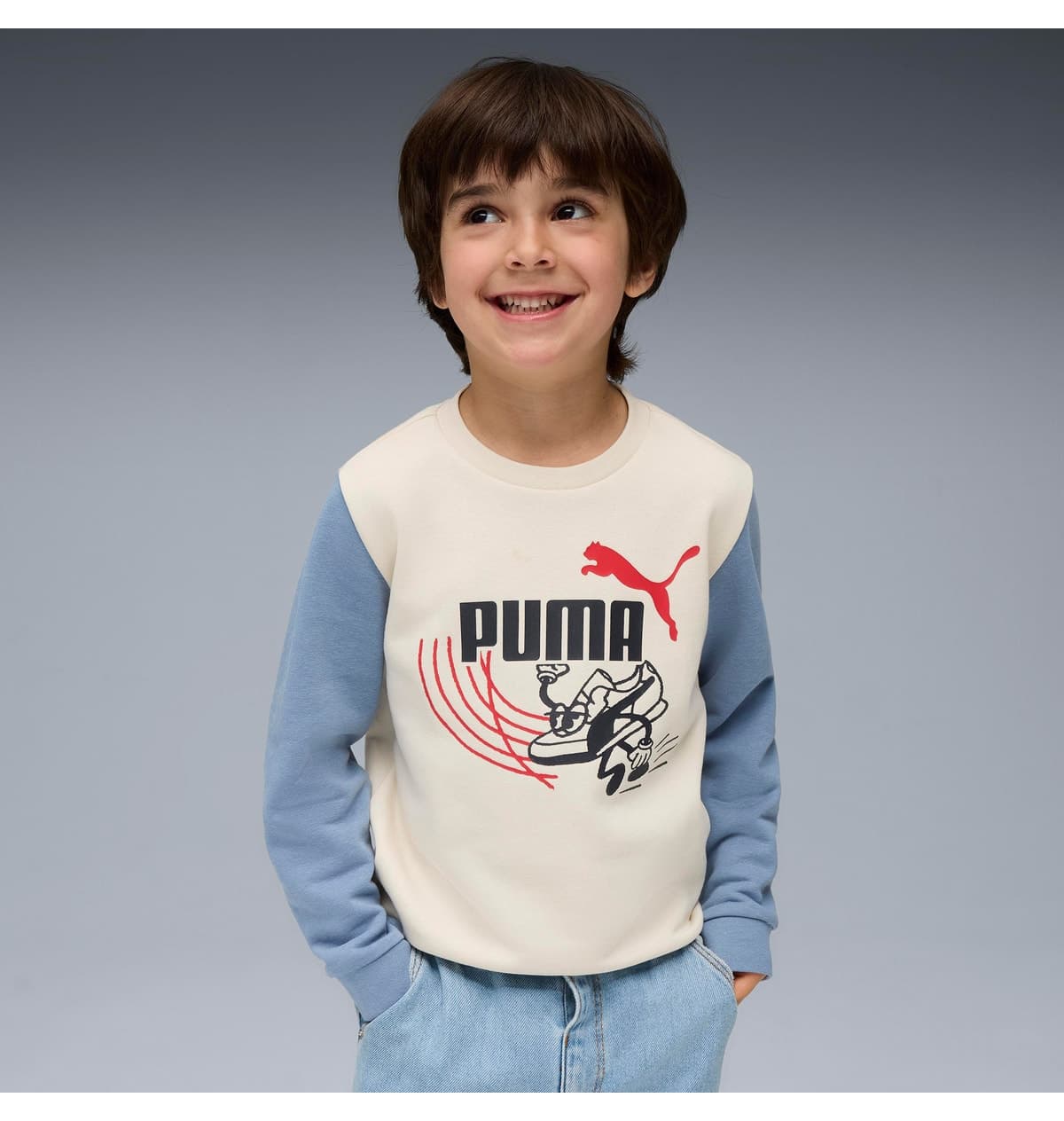سویشرت کودکانه Puma یقه گرد مدل Little Runners Crew سویشرت کودکانه Puma یقه گرد مدل Little Runners Crew