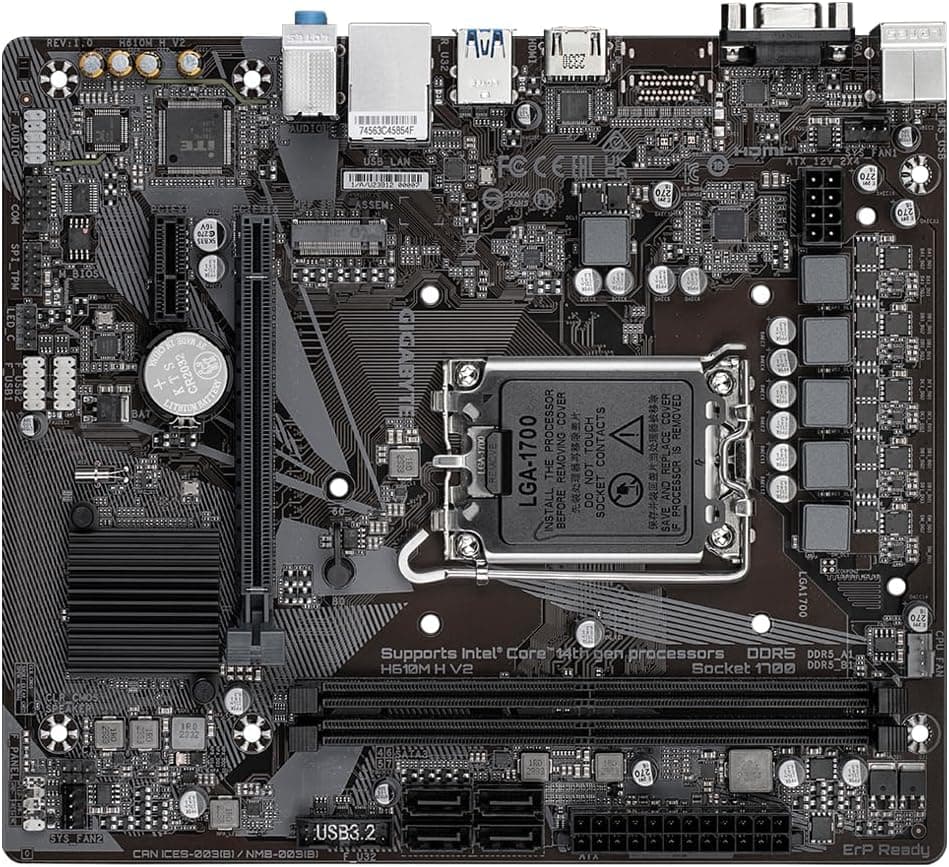 مادربرد GIGABYTE پشتیبان پردازندههای Intel Core نسل ۱۴ مدل H610M H V2 مادربرد GIGABYTE پشتیبان پردازندههای Intel Core نسل ۱۴ مدل H610M H V2