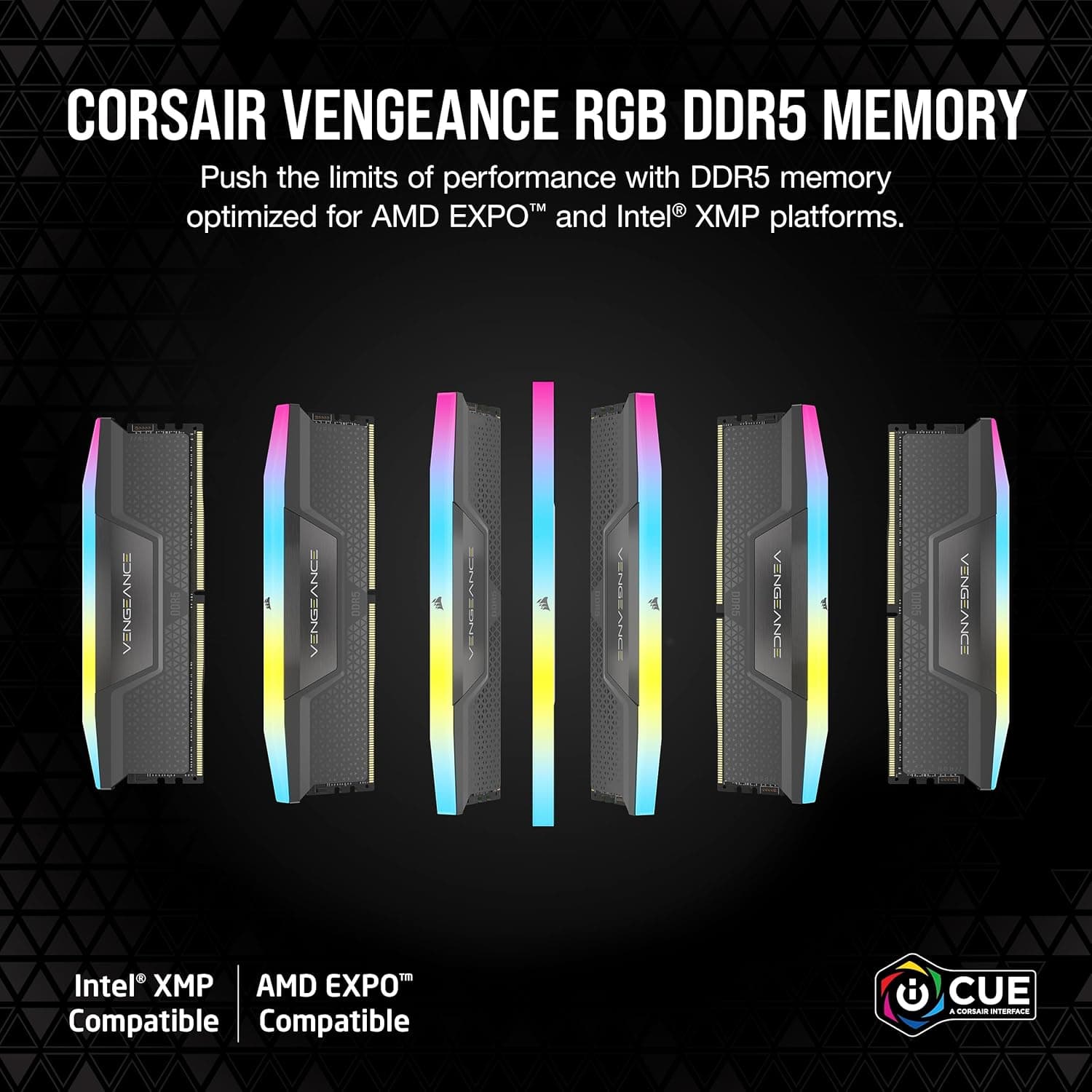 رم دسکتاپ DDR5 Corsair 32GB (2x16GB) 6400MHz خاکستری RGB مدل CMH32GX5M2B6400Z36 رم دسکتاپ DDR5 Corsair 32GB (2x16GB) 6400MHz خاکستری RGB مدل CMH32GX5M2B6400Z36