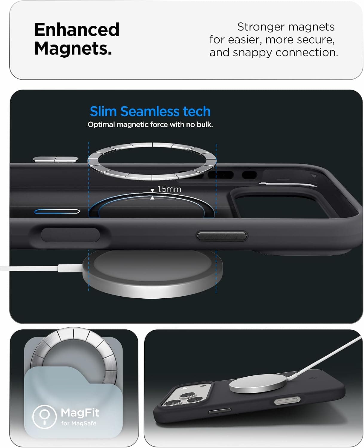قاب MagSafe سازگار با iPhone 17 Pro Spigen Silicone Fit Mag Fit مشکی مدل ACS09955 قاب MagSafe سازگار با iPhone 17 Pro Spigen Silicone Fit Mag Fit مشکی مدل ACS09955