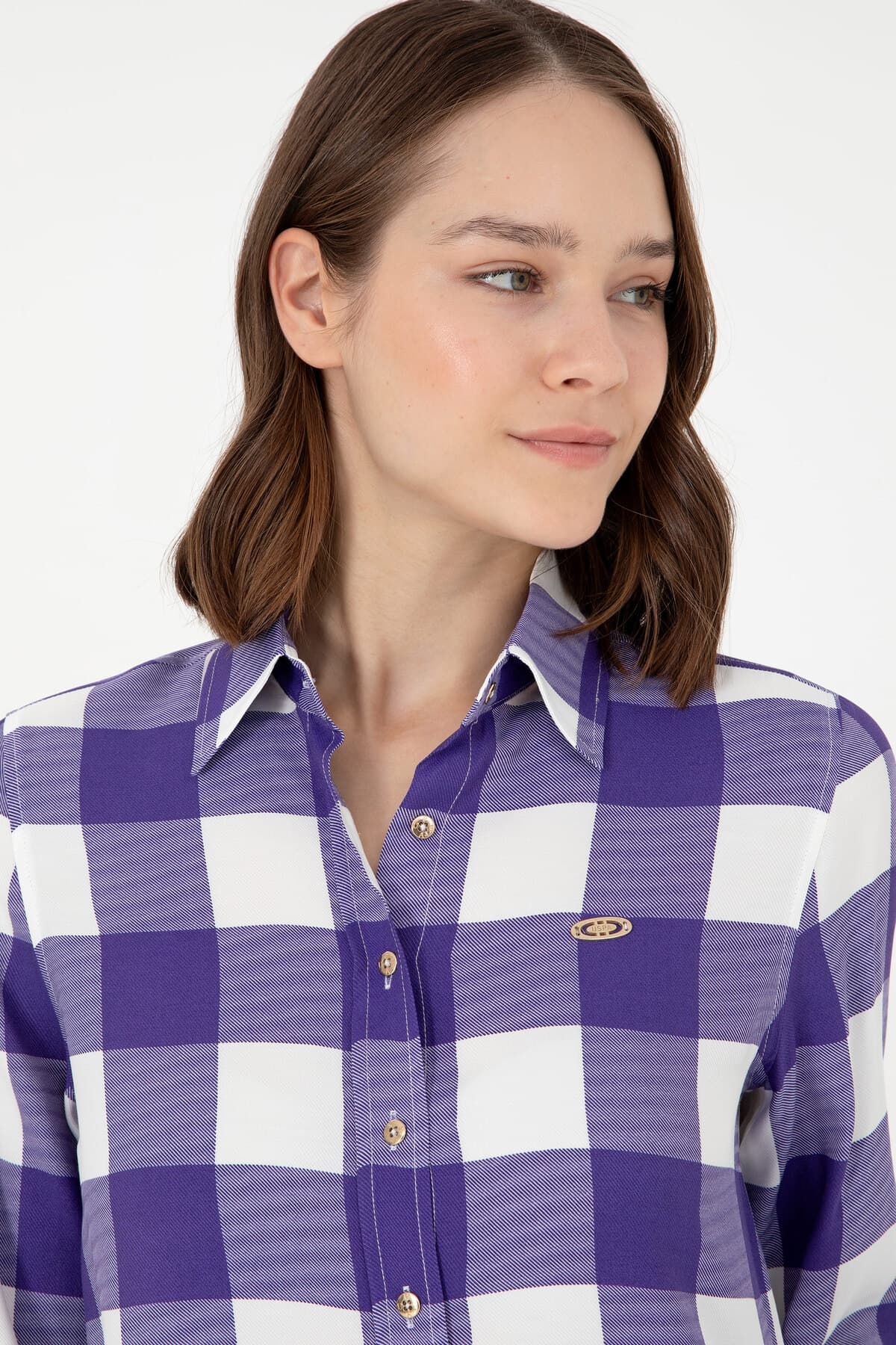 پیراهن زنانه U.S. Polo Assn. بنفش آستین بلند مدل 50291096-VR038 پیراهن زنانه U.S. Polo Assn. بنفش آستین بلند مدل 50291096-VR038