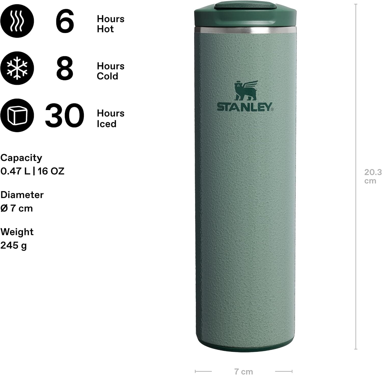 ماگ ترموس Stanley درب FlipTop 0.47 Litre سبز Hammertone Green استیل ضدزنگ ماگ ترموس Stanley درب FlipTop 0.47 Litre سبز Hammertone Green استیل ضدزنگ