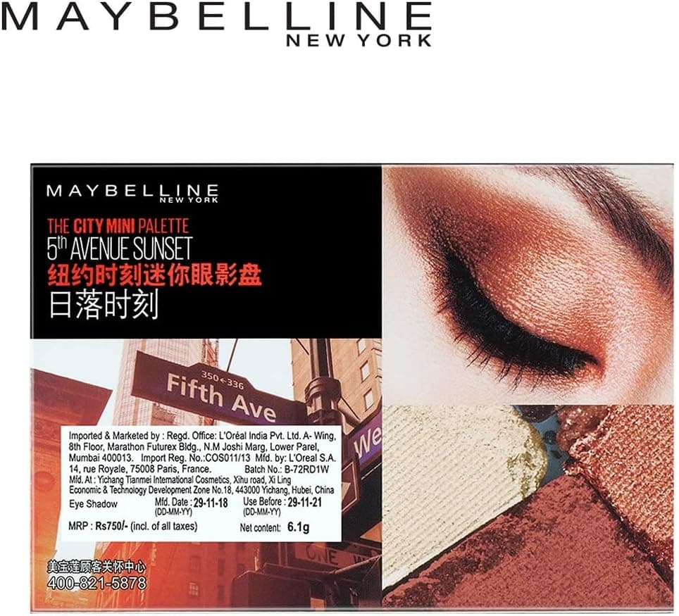 پالت سایه چشم Maybelline New York City Mini Palette 5th Avenue Sunset چندرنگ 6 g پالت سایه چشم Maybelline New York City Mini Palette 5th Avenue Sunset چندرنگ 6 g