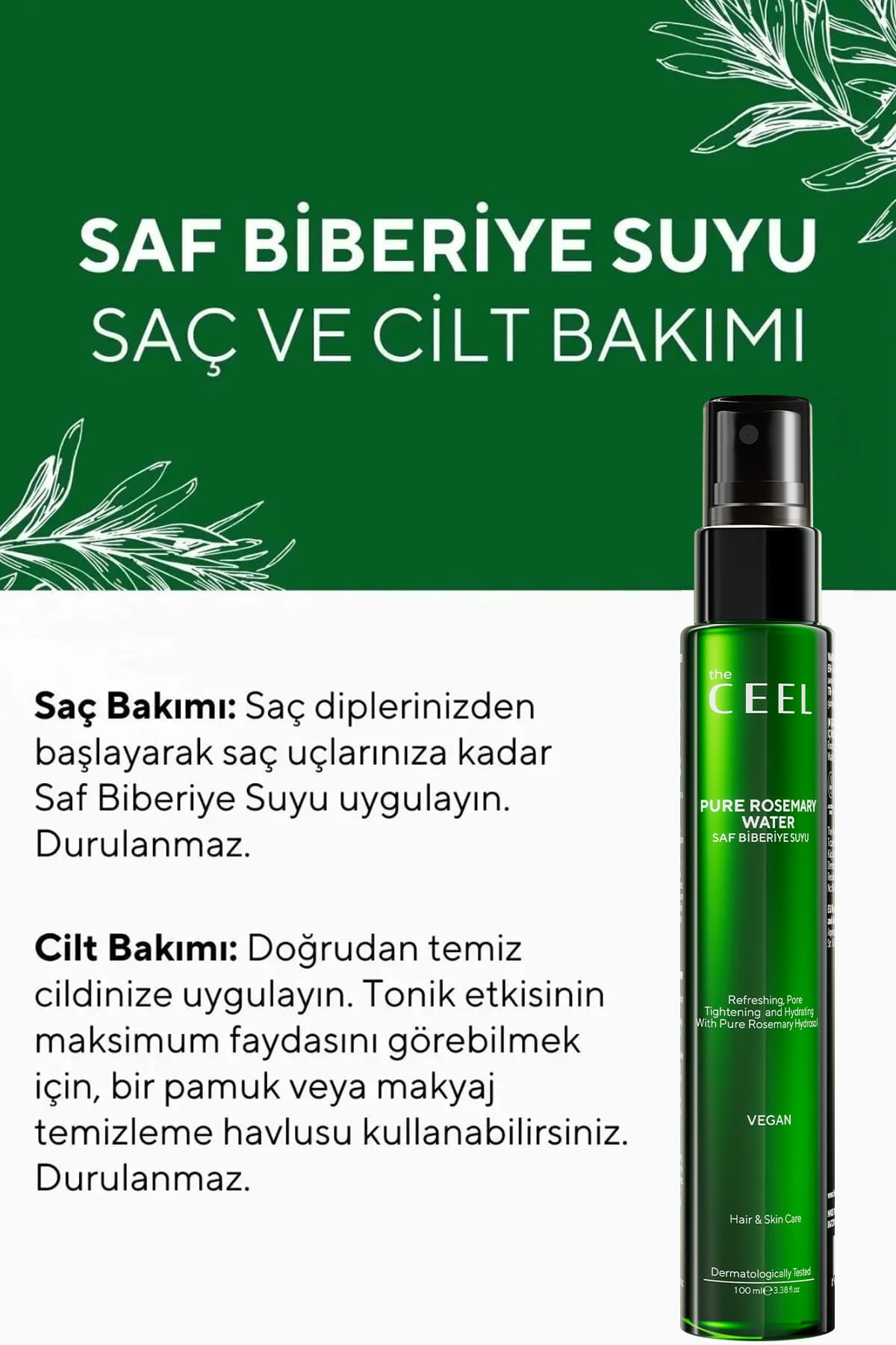 تونیک موی آب رزماری خالص The Ceel 100 ml × 2 تونیک موی آب رزماری خالص The Ceel 100 ml × 2