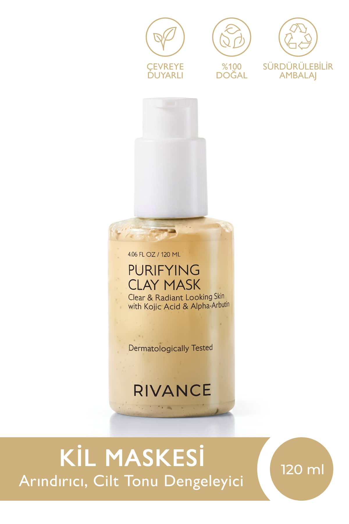 ماسک خاک رس صورت Rivance حاوی اسید کوجیک پاککننده و یکدستکننده رنگ پوست 120 ml ماسک خاک رس صورت Rivance حاوی اسید کوجیک پاککننده و یکدستکننده رنگ پوست 120 ml