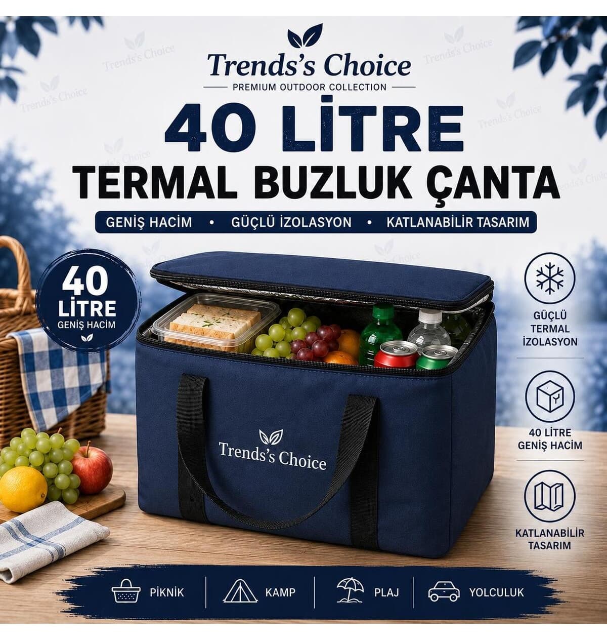 کیف یخدان حرارتی تاشو trends's choice با ظرفیت 40 Litre مناسب پیکنیک، کمپ، ساحل و سفر کیف یخدان حرارتی تاشو trends's choice با ظرفیت 40 Litre مناسب پیکنیک، کمپ، ساحل و سفر