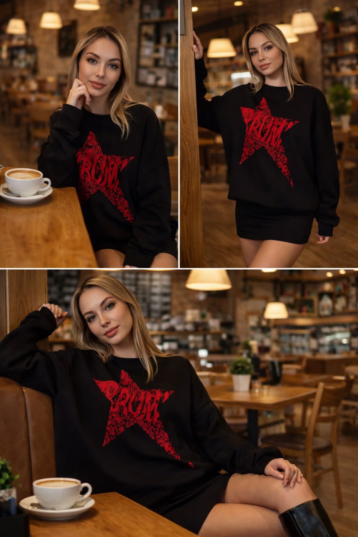 پلیور بافتنی یونیسکس get crazy collection اورسایز یقه گرد طرح ستاره دار پلیور بافتنی یونیسکس get crazy collection اورسایز یقه گرد طرح ستاره دار
