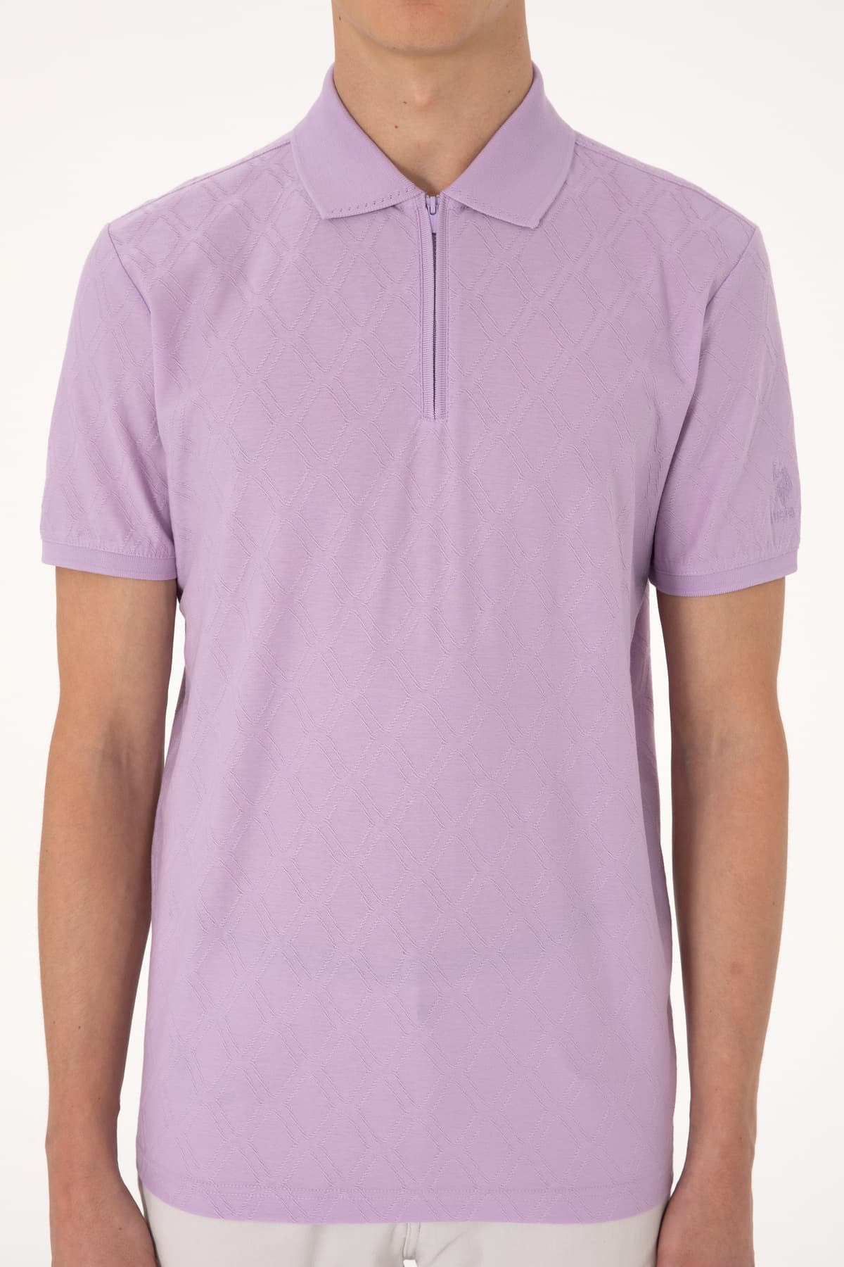 تیشرت مردانه U.S. Polo Assn. فیت معمولی با زیپ بنفش طرحدار مدل 50300832-VR034 تیشرت مردانه U.S. Polo Assn. فیت معمولی با زیپ بنفش طرحدار مدل 50300832-VR034