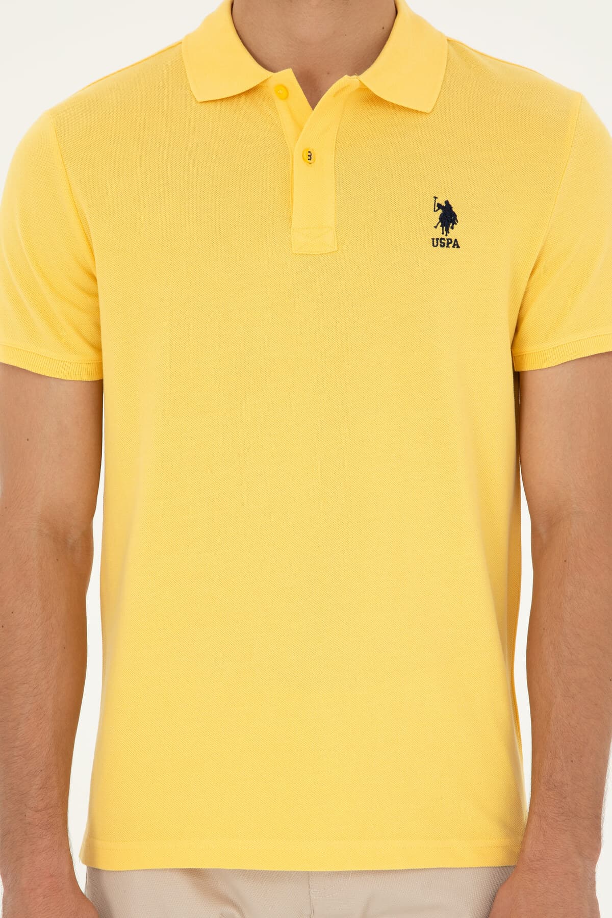 تیشرت مردانه U.S. Polo Assn. فیت اسلیم یقه پولو زرد بیسیک مدل 50279613-VR044 تیشرت مردانه U.S. Polo Assn. فیت اسلیم یقه پولو زرد بیسیک مدل 50279613-VR044