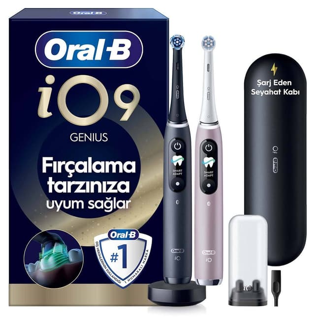 مسواک برقی Oral-B ست 2 عددی مدل iO9 با 2 سری، رز کوارتز و مشکی مسواک برقی Oral-B ست 2 عددی مدل iO9 با 2 سری، رز کوارتز و مشکی