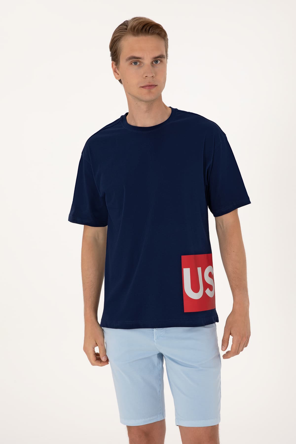 تیشرت مردانه U.S. Polo Assn. فیت راحت یقه گرد سرمهای مدل 50306879-VR033 تیشرت مردانه U.S. Polo Assn. فیت راحت یقه گرد سرمهای مدل 50306879-VR033