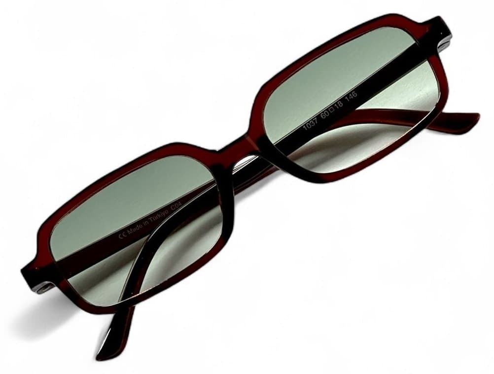 عینک آفتابی زنانه REN EYEWEAR فریم باریک قهوهای سبز مدل Bloom Kare UV400 عینک آفتابی زنانه REN EYEWEAR فریم باریک قهوهای سبز مدل Bloom Kare UV400