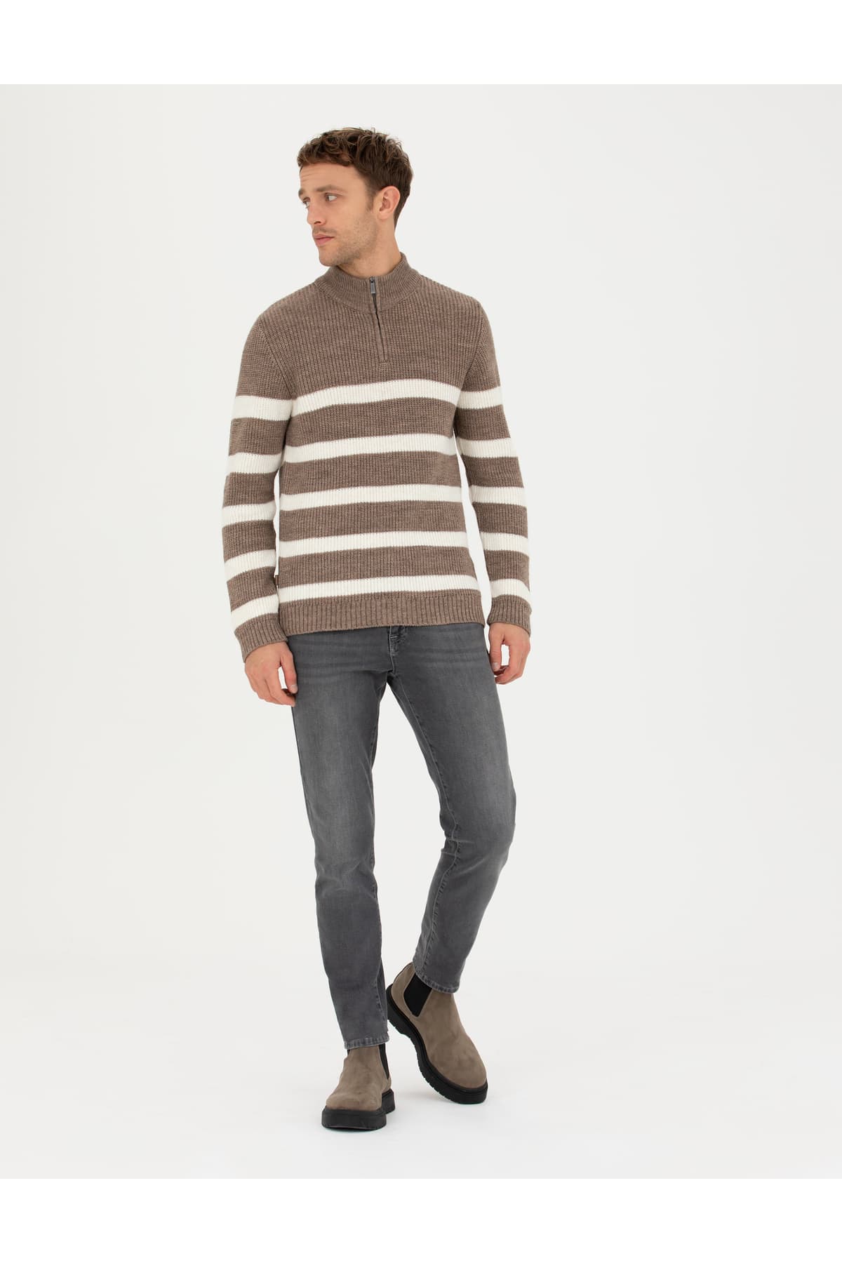 پلیور مردانه Pierre Cardin اسلیم فیت یقه ایستاده زیپدار ملانژ مینک مدل 50278101-VR174 پلیور مردانه Pierre Cardin اسلیم فیت یقه ایستاده زیپدار ملانژ مینک مدل 50278101-VR174