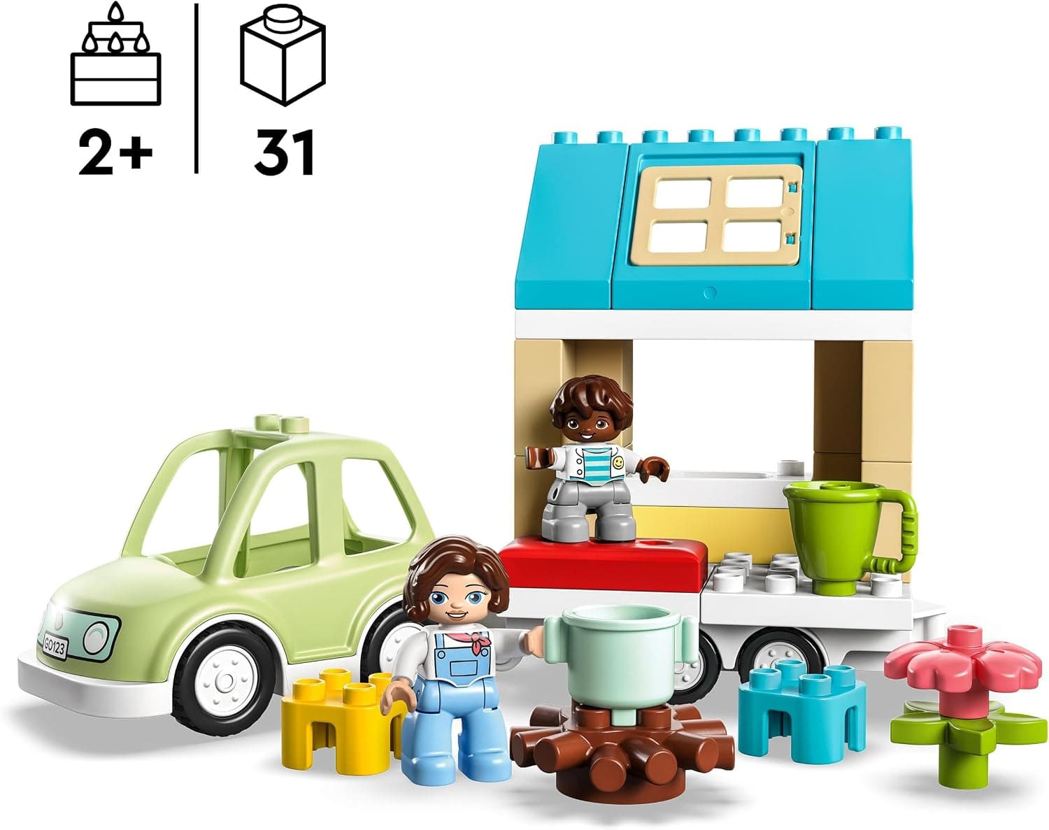 لگو DUPLO خانه خانوادگی چرخدار کودک ، مناسب 2 سال به بالا، مدل 10986، 31 قطعه لگو DUPLO خانه خانوادگی چرخدار کودک ، مناسب 2 سال به بالا، مدل 10986، 31 قطعه