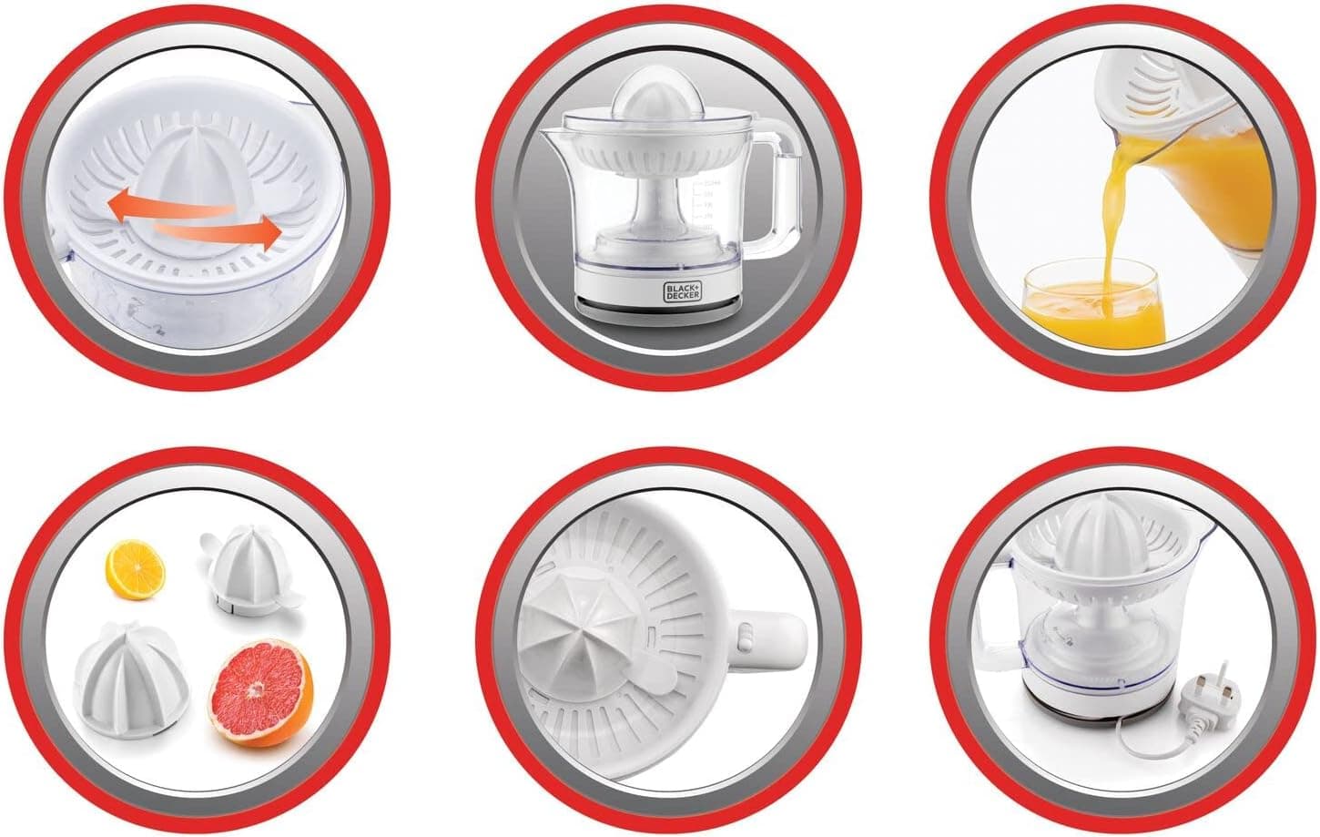 آبمرکبیگیری مرکبات BLACK+DECKER 600 ML مدل CJ675-B5 آبمرکبیگیری مرکبات BLACK+DECKER 600 ML مدل CJ675-B5