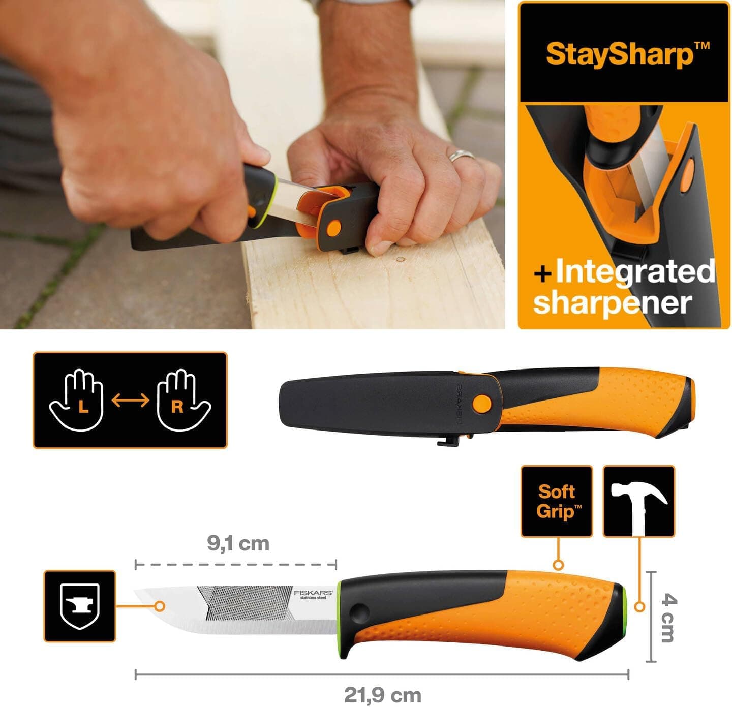 تیغ سنگینکار Fiskars قابل تیزکاری مدل 156018-1023619 تیغ سنگینکار Fiskars قابل تیزکاری مدل 156018-1023619